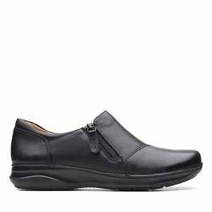 Clarks Appley Zip Fekete | 65GWVCOUB