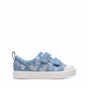 Clarks City Bright Toddler Kék Színes | 91FXSWYOJ
