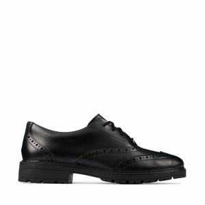 Clarks Loxham Brogue Youth Fekete | 70FZOPYJE