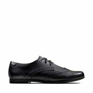 Clarks Scala Csipke Youth Fekete | 21XPCDHFL